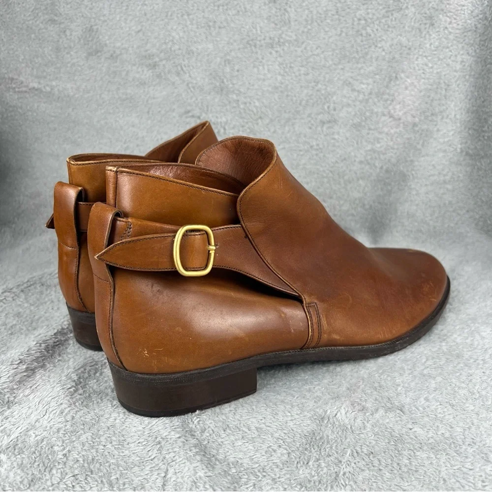 Bruno Magli Ankle Boots Men’s Size 11.5 Brown Leather Buckle Strap Almond Toe